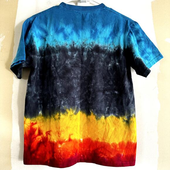 Led Zeppelin US Tour 1975 Tie Dye T Shirt Crew Neck 100% Cotton Blue Red Small - Picture 5 of 5